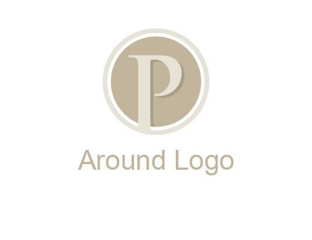 letter p is in front of a circle logo