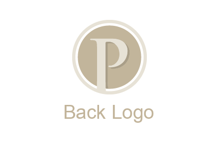 letter p is in front of a circle logo