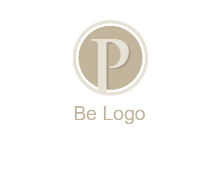 letter p is in front of a circle logo