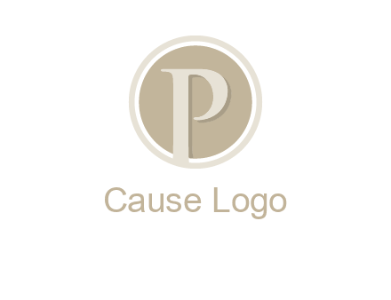 letter p is in front of a circle logo