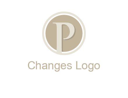 letter p is in front of a circle logo