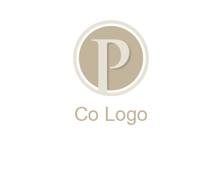 letter p is in front of a circle logo