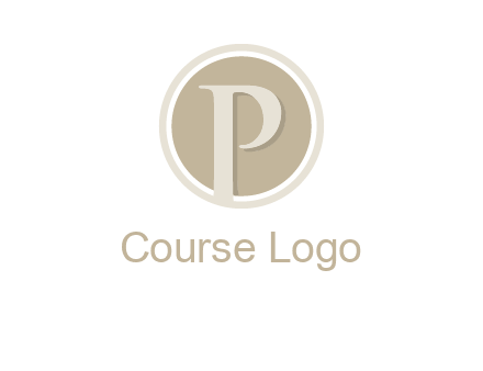 letter p is in front of a circle logo