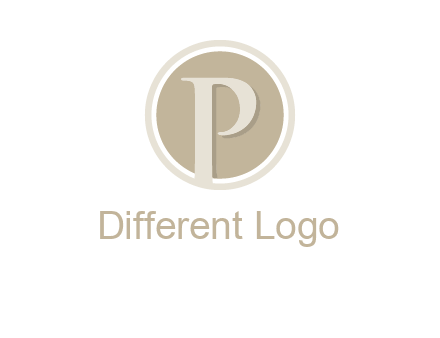 letter p is in front of a circle logo