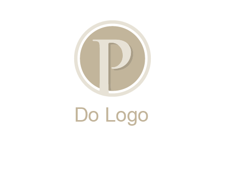 letter p is in front of a circle logo