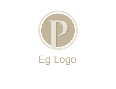 letter p is in front of a circle logo