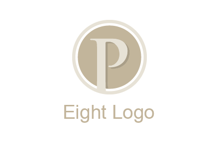 letter p is in front of a circle logo