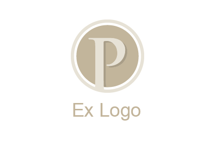 letter p is in front of a circle logo