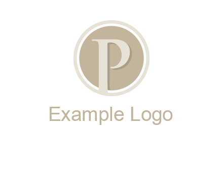 letter p is in front of a circle logo