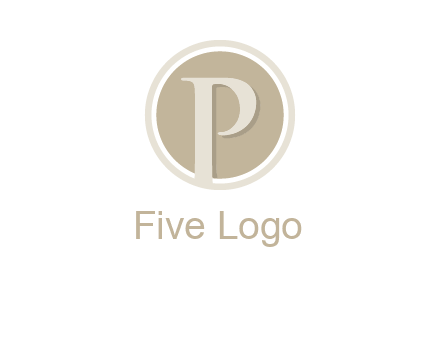letter p is in front of a circle logo