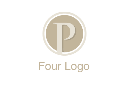 letter p is in front of a circle logo
