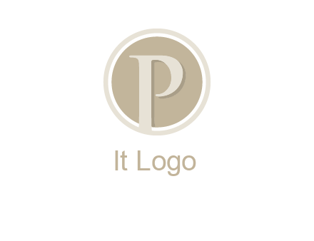 letter p is in front of a circle logo