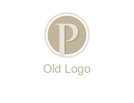 letter p is in front of a circle logo