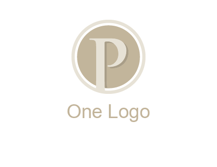 letter p is in front of a circle logo