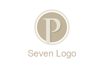 letter p is in front of a circle logo