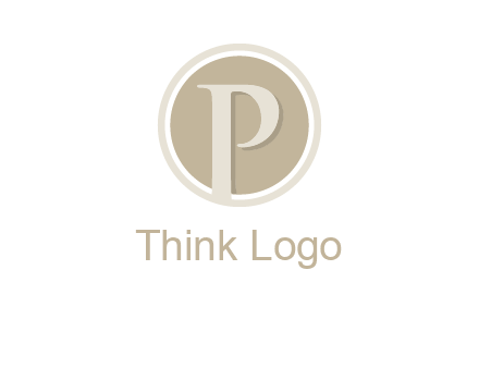 letter p is in front of a circle logo