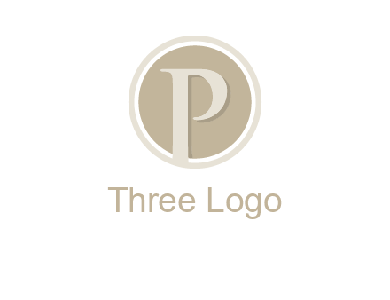 letter p is in front of a circle logo
