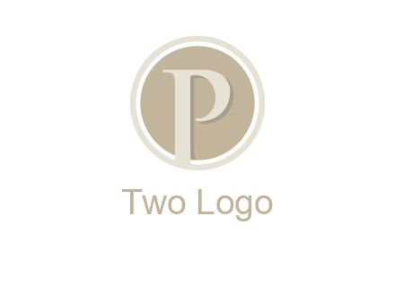 letter p is in front of a circle logo