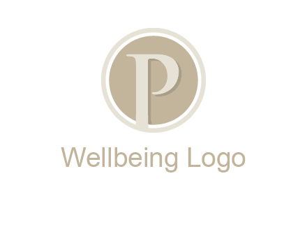 letter p is in front of a circle logo