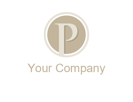 letter p is in front of a circle logo