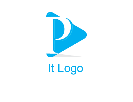 letter p is placed in front of a play button logo