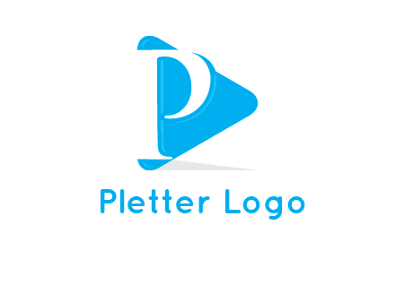 letter p is placed in front of a play button logo