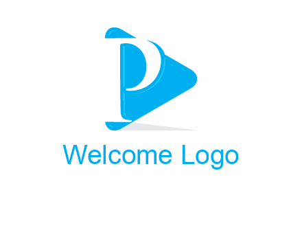 letter p is placed in front of a play button logo