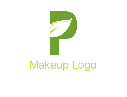 Leaf Inside letter p logo