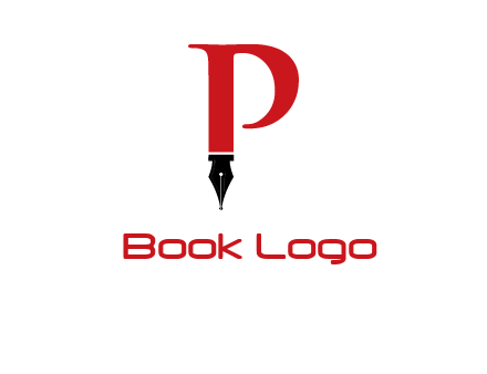 nib of a pen is placed beneath the letter p logo