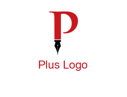 nib of a pen is placed beneath the letter p logo
