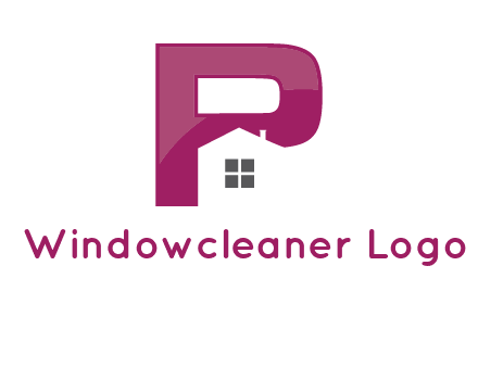 house in front of letter p logo