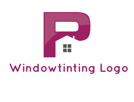 house in front of letter p logo
