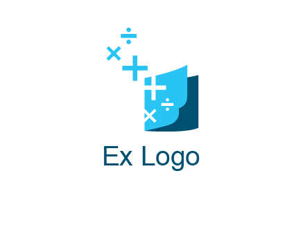 Book with mathematical symbols