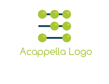 three lines 7 circles with abacus shape icon