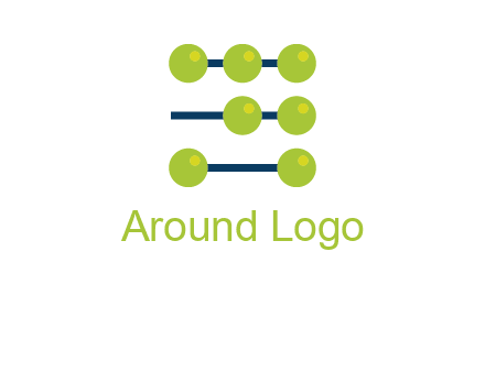 three lines 7 circles with abacus shape icon