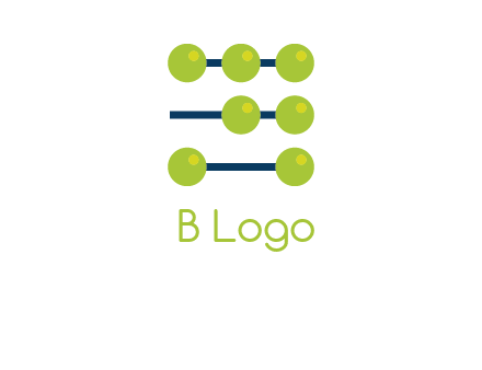 three lines 7 circles with abacus shape icon