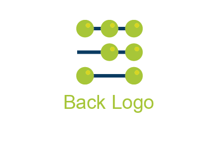 three lines 7 circles with abacus shape icon