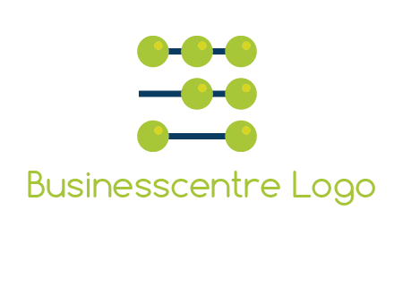 three lines 7 circles with abacus shape icon