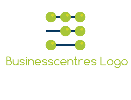 three lines 7 circles with abacus shape icon