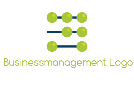 three lines 7 circles with abacus shape icon