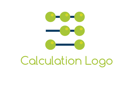 three lines 7 circles with abacus shape icon