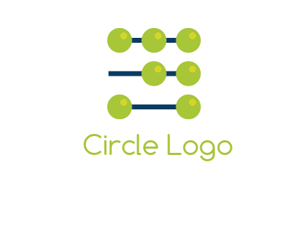 three lines 7 circles with abacus shape icon