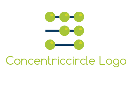 three lines 7 circles with abacus shape icon