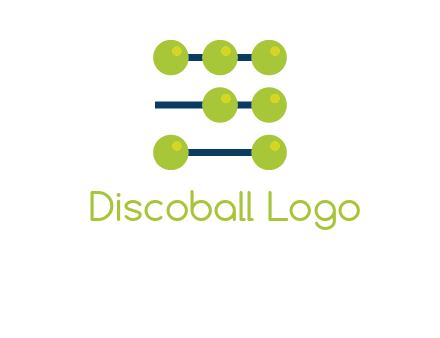 three lines 7 circles with abacus shape icon