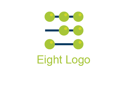 three lines 7 circles with abacus shape icon
