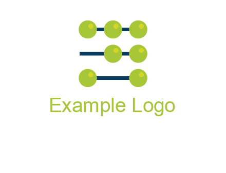 three lines 7 circles with abacus shape icon