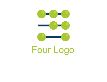 three lines 7 circles with abacus shape icon