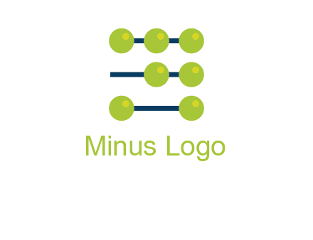 three lines 7 circles with abacus shape icon