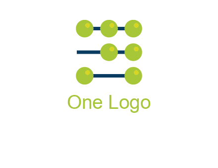 three lines 7 circles with abacus shape icon