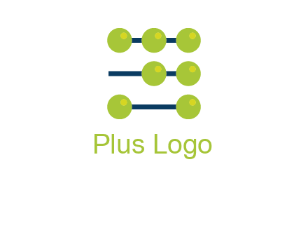 three lines 7 circles with abacus shape icon
